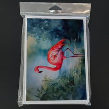 Load image into Gallery viewer, Flamingo Greeting Cards - Blank Note Cards – 8-Pack of Artist-Designed Cards with Envelopes