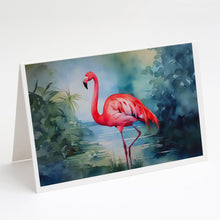 Load image into Gallery viewer, Flamingo Greeting Cards - Blank Note Cards – 8-Pack of Artist-Designed Cards with Envelopes