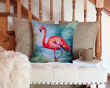 Load image into Gallery viewer, Flamingo Throw Pillow - 14x14 Decorative Pillow – Art for Your Home &amp; Patio
