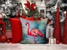 Load image into Gallery viewer, Flamingo Throw Pillow - 14x14 Decorative Pillow – Art for Your Home &amp; Patio