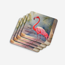 Load image into Gallery viewer, Flamingo Coasters - Set of 4 Lightweight Foam, Absorbent Drink Coasters