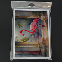 Load image into Gallery viewer, Flamingo Greeting Cards - Blank Note Cards – 8-Pack of Artist-Designed Cards with Envelopes