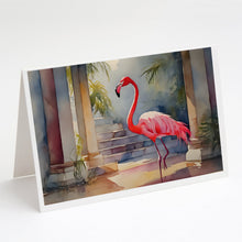 Load image into Gallery viewer, Flamingo Greeting Cards - Blank Note Cards – 8-Pack of Artist-Designed Cards with Envelopes