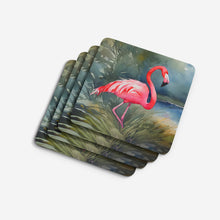 Load image into Gallery viewer, Flamingo Coasters - Set of 4 Lightweight Foam, Absorbent Drink Coasters