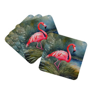 Load image into Gallery viewer, Flamingo Coasters - Set of 4 Lightweight Foam, Absorbent Drink Coasters