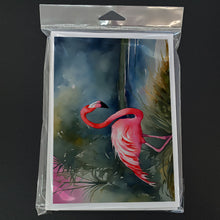 Load image into Gallery viewer, Flamingo Greeting Cards - Blank Note Cards – 8-Pack of Artist-Designed Cards with Envelopes