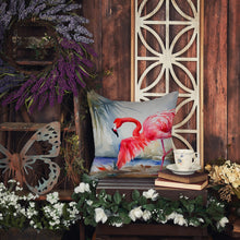 Load image into Gallery viewer, Flamingo Throw Pillow - 14x14 Decorative Pillow – Art for Your Home &amp; Patio