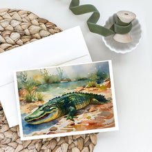 Load image into Gallery viewer, Alligator Greeting Cards - Blank Note Cards – 8-Pack of Artist-Designed Cards with Envelopes