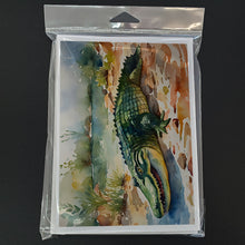 Load image into Gallery viewer, Alligator Greeting Cards - Blank Note Cards – 8-Pack of Artist-Designed Cards with Envelopes