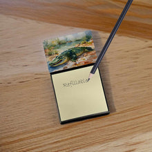 Load image into Gallery viewer, Alligator Sticky Note Holder- Refiilable Desk Accessory Note Pad