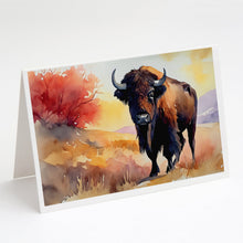 Load image into Gallery viewer, American Bison Greeting Cards - Blank Note Cards – 8-Pack of Artist-Designed Cards with Envelopes
