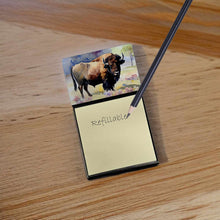 Load image into Gallery viewer, American Bison Sticky Note Holder- Refiilable Desk Accessory Note Pad