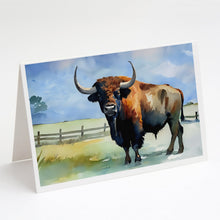 Load image into Gallery viewer, American Bison Greeting Cards - Blank Note Cards – 8-Pack of Artist-Designed Cards with Envelopes