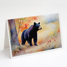 Load image into Gallery viewer, American Black Bear Greeting Cards - Blank Note Cards – 8-Pack of Artist-Designed Cards with Envelopes