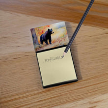 Load image into Gallery viewer, American Black Bear Sticky Note Holder- Refiilable Desk Accessory Note Pad