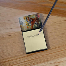 Load image into Gallery viewer, Bengal Tiger Sticky Note Holder- Refiilable Desk Accessory Note Pad