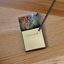 Load image into Gallery viewer, Bengal Tiger Sticky Note Holder- Refiilable Desk Accessory Note Pad