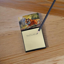 Load image into Gallery viewer, Bengal Tiger Sticky Note Holder- Refiilable Desk Accessory Note Pad
