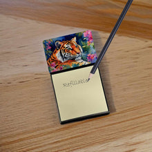 Load image into Gallery viewer, Bengal Tiger Sticky Note Holder- Refiilable Desk Accessory Note Pad