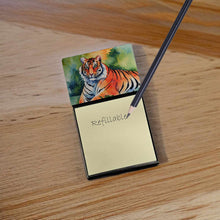 Load image into Gallery viewer, Bengal Tiger Sticky Note Holder- Refiilable Desk Accessory Note Pad