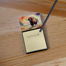 Load image into Gallery viewer, Buffalo Sticky Note Holder- Refiilable Desk Accessory Note Pad