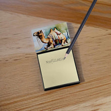 Load image into Gallery viewer, Camel Sticky Note Holder- Refiilable Desk Accessory Note Pad