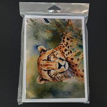Load image into Gallery viewer, Cheetah Greeting Cards - Blank Note Cards – 8-Pack of Artist-Designed Cards with Envelopes