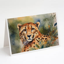 Load image into Gallery viewer, Cheetah Greeting Cards - Blank Note Cards – 8-Pack of Artist-Designed Cards with Envelopes