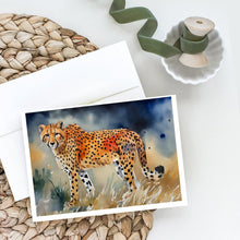 Load image into Gallery viewer, Cheetah Greeting Cards - Blank Note Cards – 8-Pack of Artist-Designed Cards with Envelopes