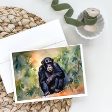 Load image into Gallery viewer, Chimpanzee Greeting Cards - Blank Note Cards – 8-Pack of Artist-Designed Cards with Envelopes