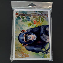Load image into Gallery viewer, Chimpanzee Greeting Cards - Blank Note Cards – 8-Pack of Artist-Designed Cards with Envelopes