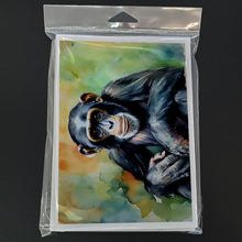 Load image into Gallery viewer, Chimpanzee Greeting Cards - Blank Note Cards – 8-Pack of Artist-Designed Cards with Envelopes