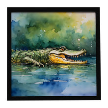 Load image into Gallery viewer, Crocodile Framed Metal Print