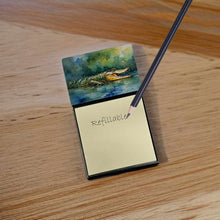 Load image into Gallery viewer, Crocodile Sticky Note Holder- Refiilable Desk Accessory Note Pad