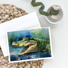 Load image into Gallery viewer, Crocodile Greeting Cards - Blank Note Cards – 8-Pack of Artist-Designed Cards with Envelopes
