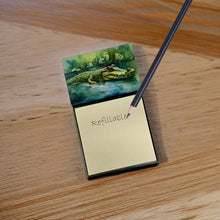 Load image into Gallery viewer, Crocodile Sticky Note Holder- Refiilable Desk Accessory Note Pad