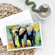 Load image into Gallery viewer, Elephant Greeting Cards - Blank Note Cards – 8-Pack of Artist-Designed Cards with Envelopes