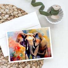 Load image into Gallery viewer, Elephant Greeting Cards - Blank Note Cards – 8-Pack of Artist-Designed Cards with Envelopes