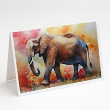 Load image into Gallery viewer, Elephant Greeting Cards - Blank Note Cards – 8-Pack of Artist-Designed Cards with Envelopes