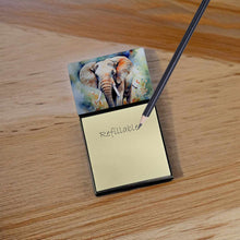 Load image into Gallery viewer, Elephant Sticky Note Holder- Refiilable Desk Accessory Note Pad