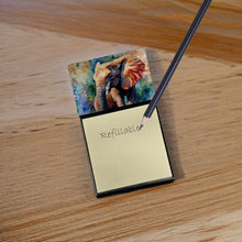 Load image into Gallery viewer, Elephant Sticky Note Holder- Refiilable Desk Accessory Note Pad
