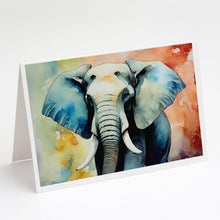 Load image into Gallery viewer, Elephant Greeting Cards - Blank Note Cards – 8-Pack of Artist-Designed Cards with Envelopes