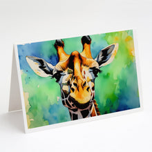 Load image into Gallery viewer, Giraffe Greeting Cards - Blank Note Cards – 8-Pack of Artist-Designed Cards with Envelopes