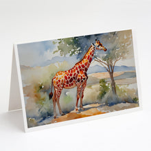 Load image into Gallery viewer, Giraffe Greeting Cards - Blank Note Cards – 8-Pack of Artist-Designed Cards with Envelopes