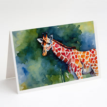 Load image into Gallery viewer, Giraffe Greeting Cards - Blank Note Cards – 8-Pack of Artist-Designed Cards with Envelopes