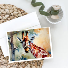 Load image into Gallery viewer, Giraffe Greeting Cards - Blank Note Cards – 8-Pack of Artist-Designed Cards with Envelopes
