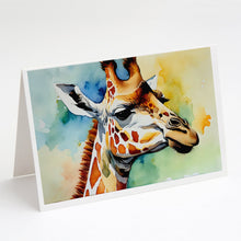 Load image into Gallery viewer, Giraffe Greeting Cards - Blank Note Cards – 8-Pack of Artist-Designed Cards with Envelopes