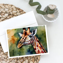 Load image into Gallery viewer, Giraffe Greeting Cards - Blank Note Cards – 8-Pack of Artist-Designed Cards with Envelopes