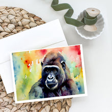 Load image into Gallery viewer, Gorilla Greeting Cards - Blank Note Cards – 8-Pack of Artist-Designed Cards with Envelopes