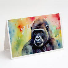 Load image into Gallery viewer, Gorilla Greeting Cards - Blank Note Cards – 8-Pack of Artist-Designed Cards with Envelopes